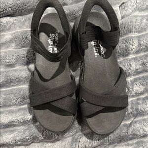Skechers Black Strappy Sandals